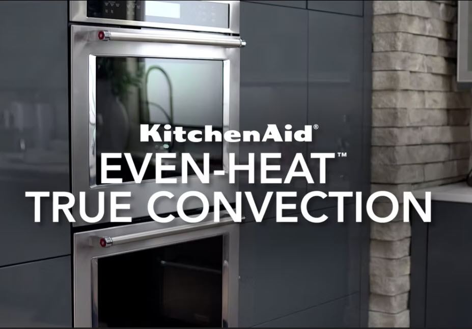 The KitchenAid Wall oven is heated to the perfect temperature with the Even-Heat Pre-Heat and Even-Heat True Convection features.