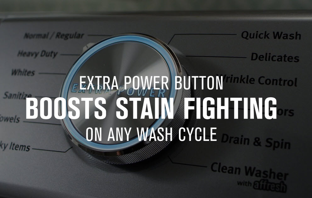 Some stains dissolve best in hot water. Others in cold. With the push of a button, Maytag fights both in a single load. The Extra Power button boosts stain-fighting performance on any wash cycle with a dual-temperature wash.