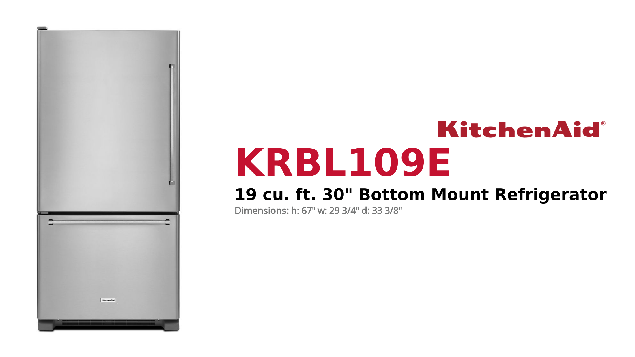 19 cu. ft. 30 Bottom Mount Refrigerator