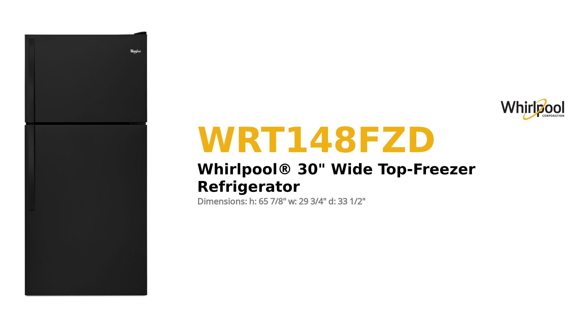 Whirlpool® 30 Wide Top-Freezer Refrigerator