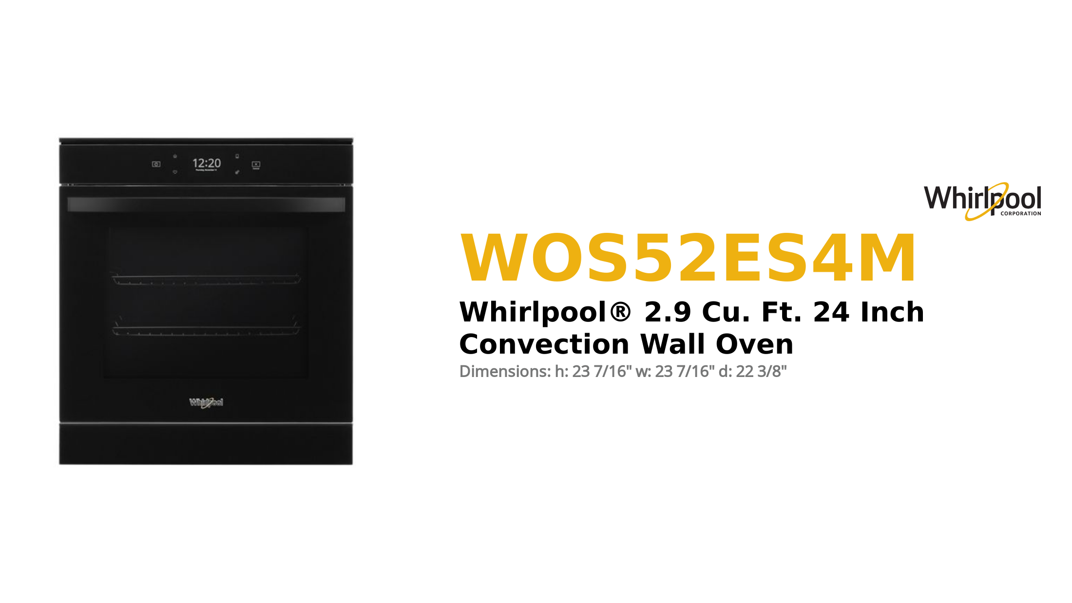 Whirlpool® 2.9 Cu. Ft. 24 Inch Convection Wall Oven