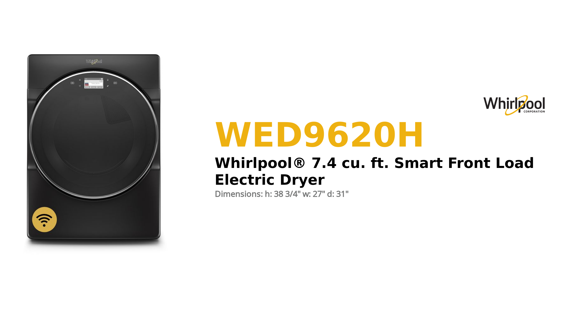Whirlpool® 7.4 cu. ft. Smart Front Load Electric Dryer