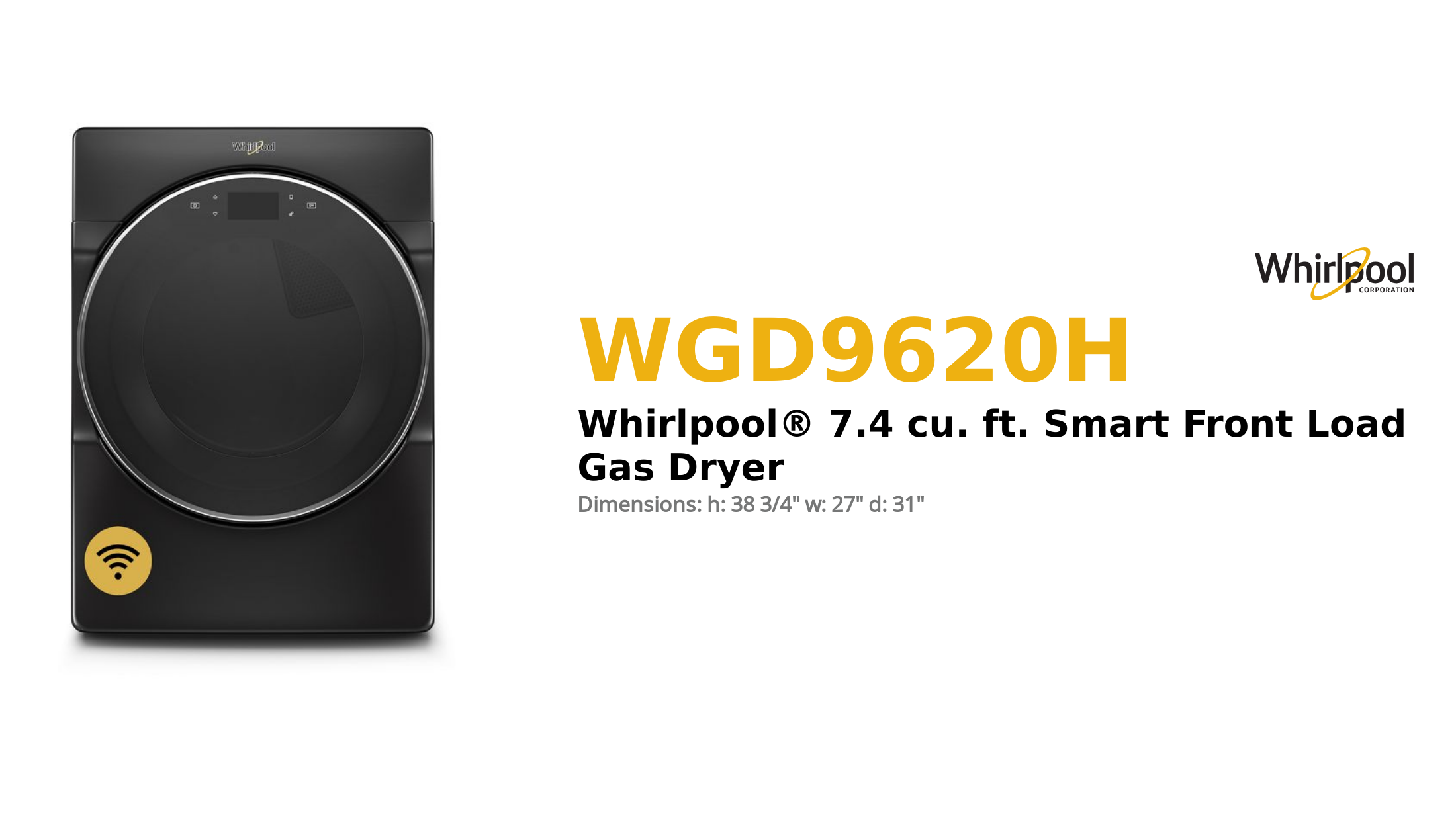 Whirlpool® 7.4 cu. ft. Smart Front Load Gas Dryer