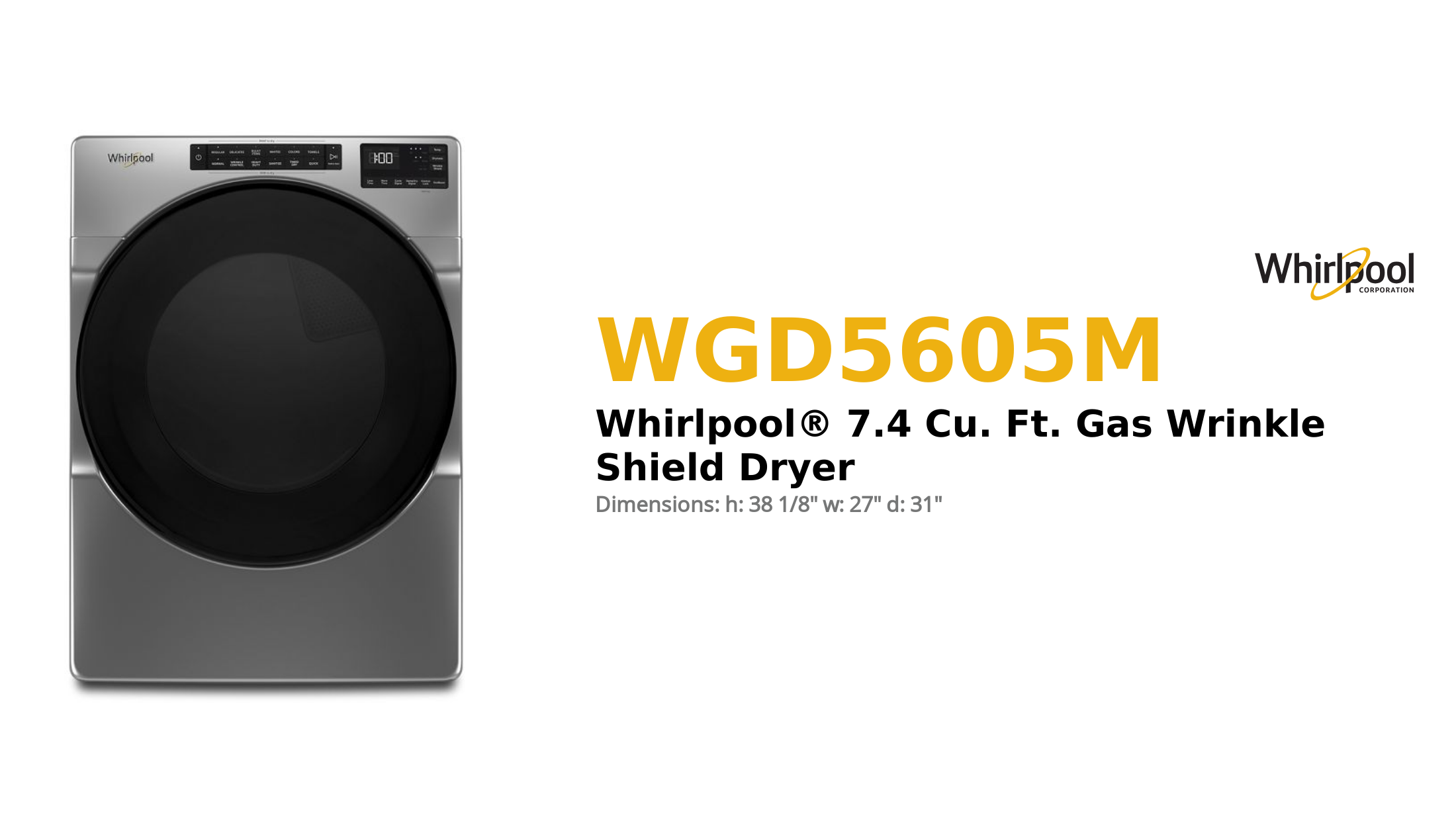Whirlpool® 7.4 Cu. Ft. Gas Wrinkle Shield Dryer
 
