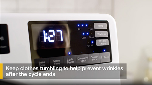 Whirlpool® Front Load Laundry Dryer WE/GD5605M / WE/GD6605M: WrinkleShield Feature Brand Video