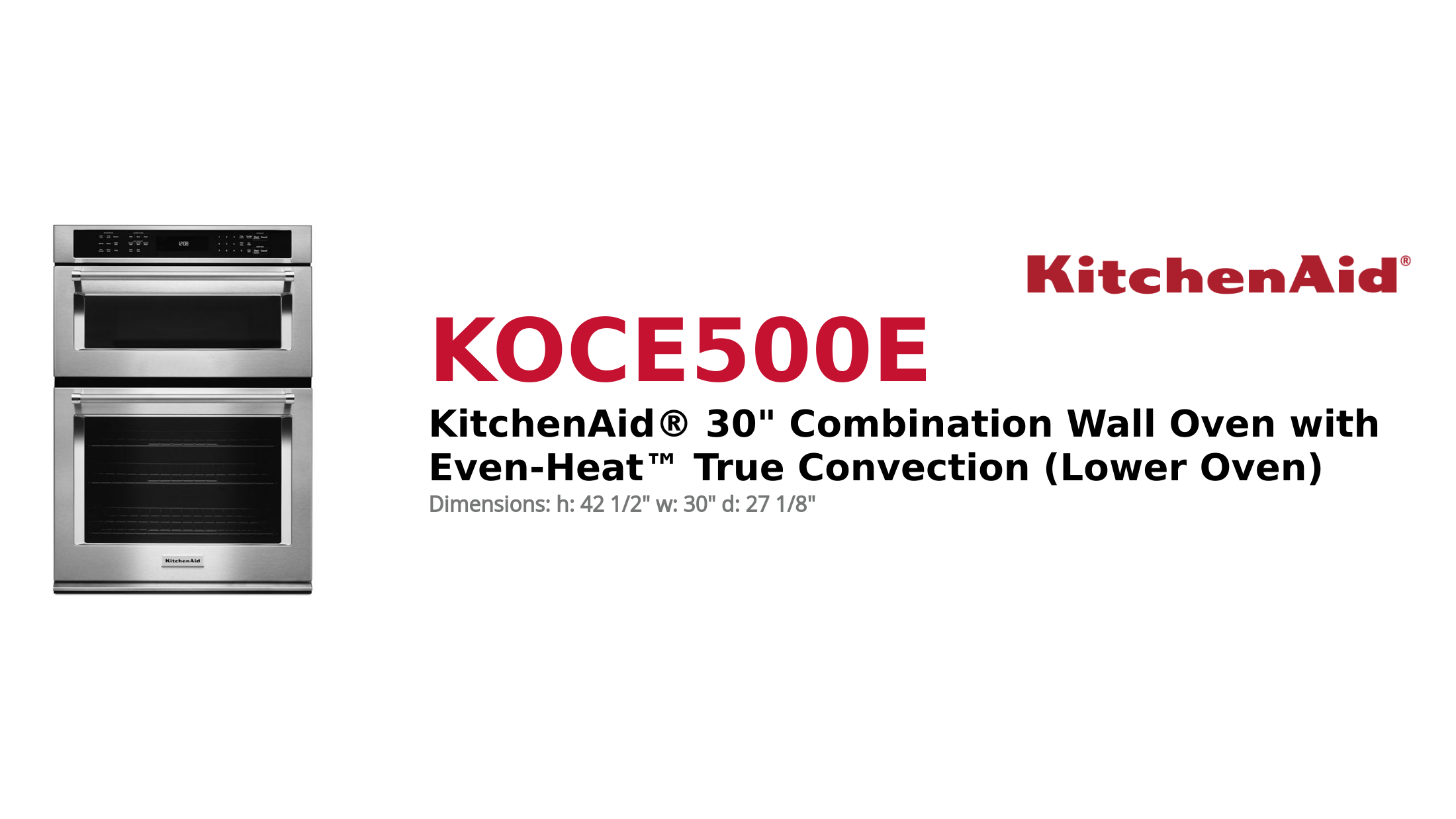 KitchenAid® 30 Combination Wall Oven with Even-Heat™ True Convection (Lower Oven)