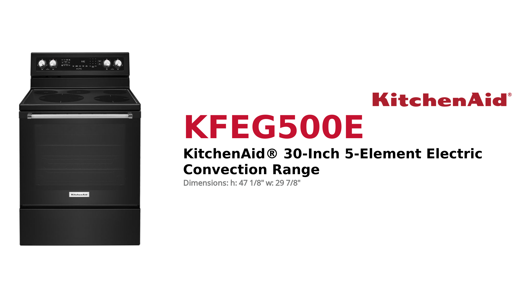 KitchenAid® 30-Inch 5-Element Electric Convection Range