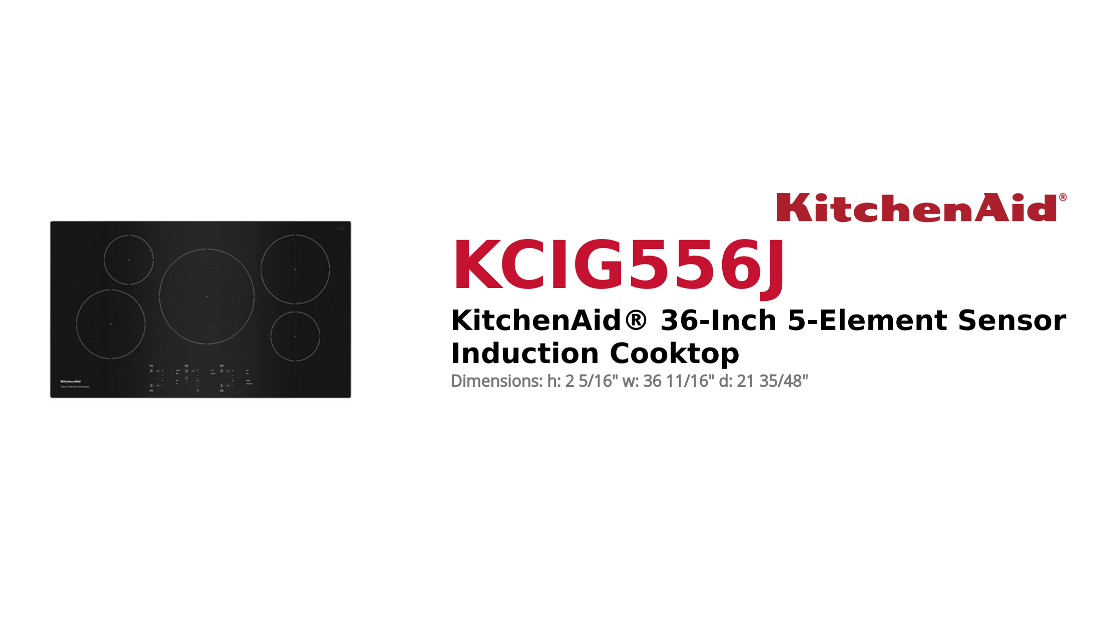 KitchenAid® 36-Inch 5-Element Sensor Induction Cooktop