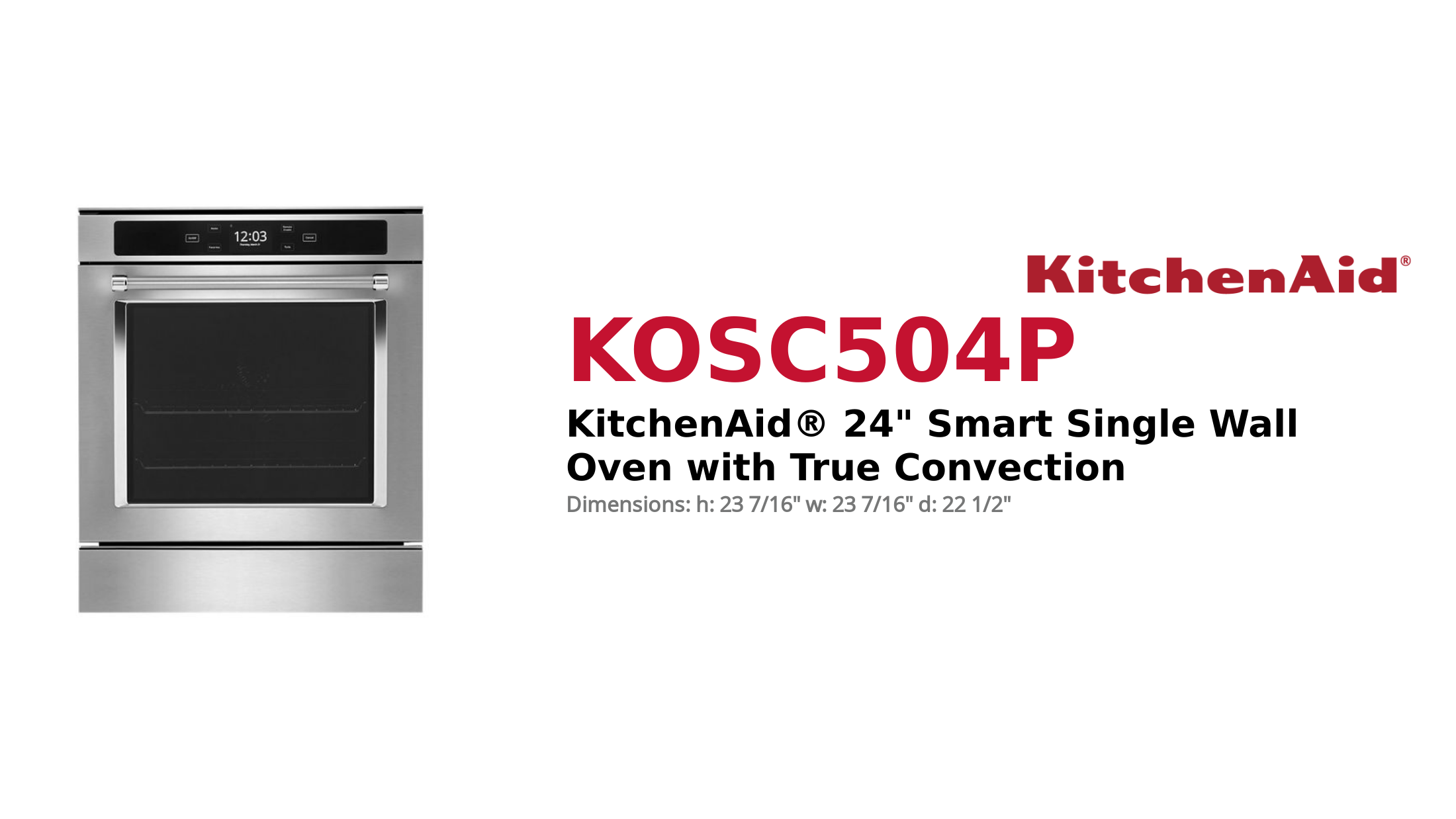 KitchenAid® 24 Smart Single Wall Oven with True Convection