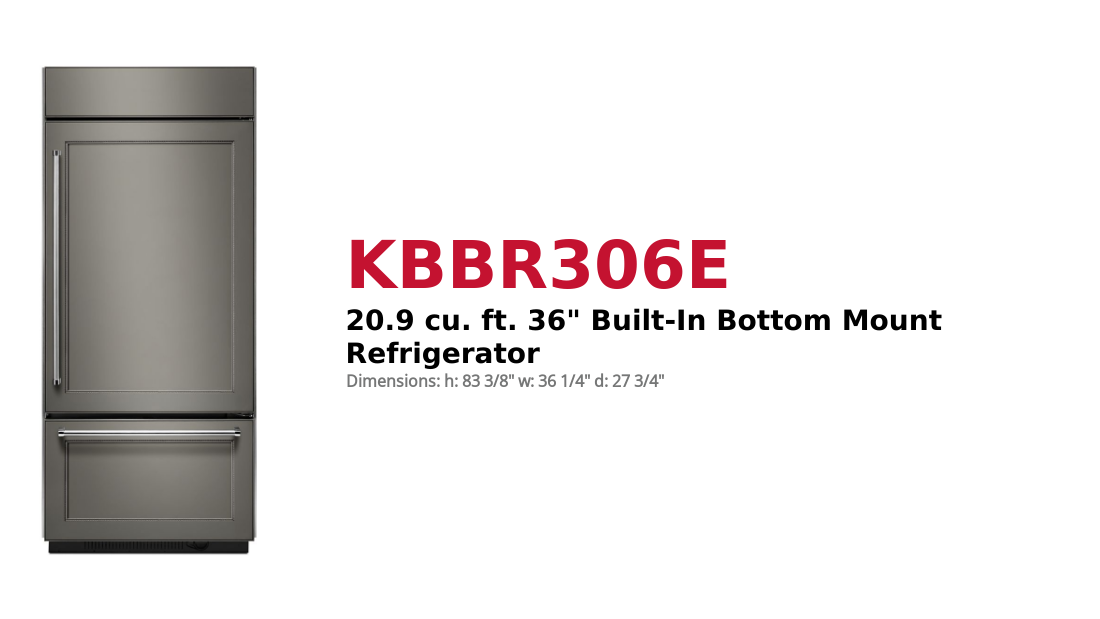 20.9 cu. ft. 36 Built-In Bottom Mount Refrigerator