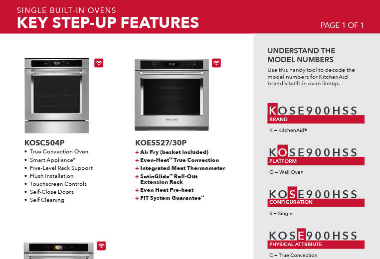 Key step-up features in KitchenAid® Wall Ovens