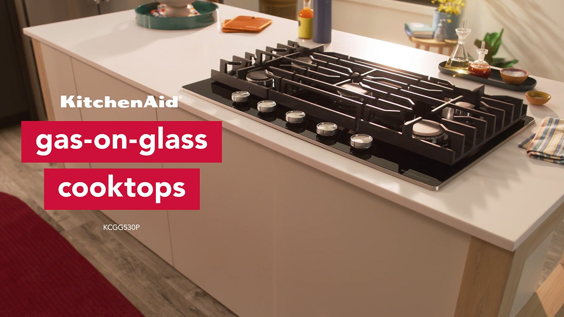 KitchenAid® Most Powerful 30 gas-on-glass cooktop