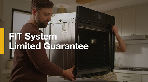 The FIT System Limited Guarantee ensures your new Whirlpool® Wall Oven will fit or get up to $300 toward cabinet modification. Fit System Limited Guarantee: On 27 and 30 Whirlpool® Wall Ovens. Excludes new cabinet installations. Offer valid for qualified models of a compatible width and dates specified. Visit www.whirlpool.com/fit-guarantee.html for complete details.